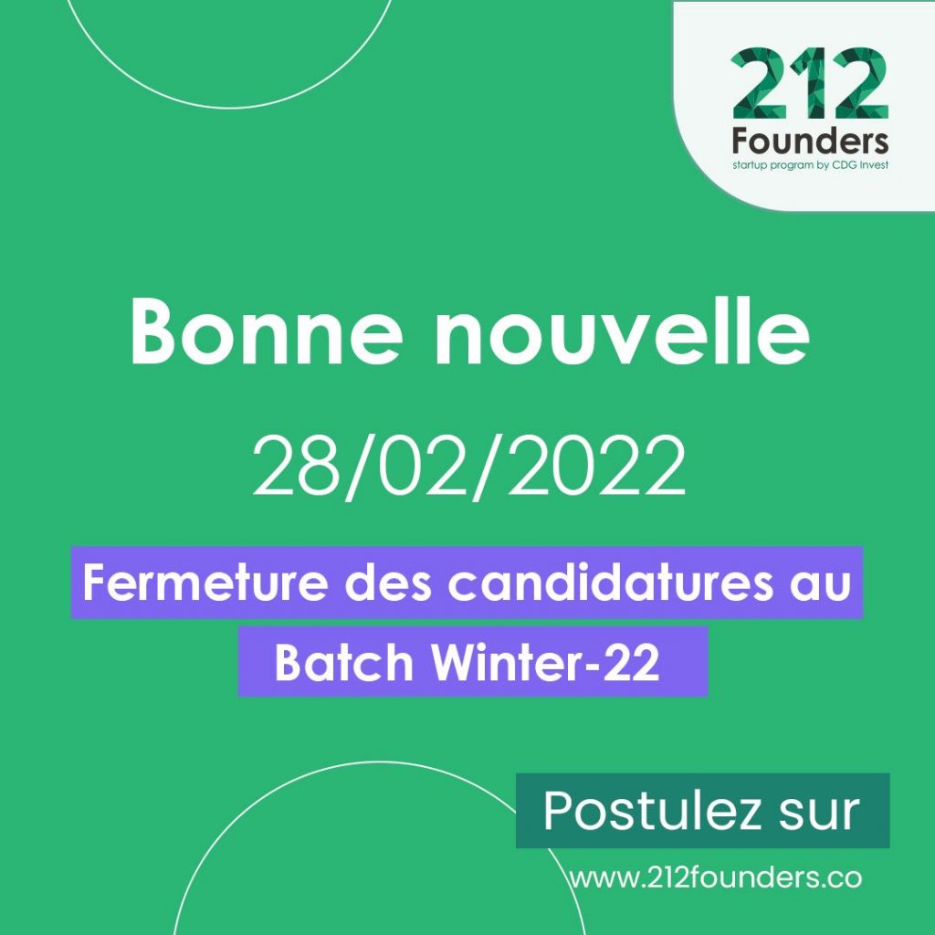 Appel à candidatures - Batch Winter par 212Founders