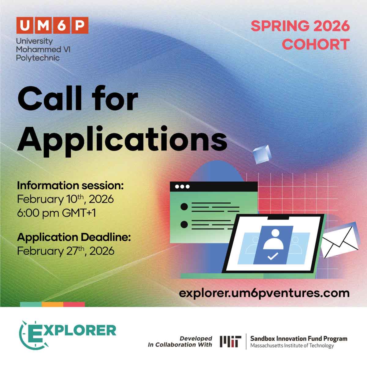 Ouverture des candidatures – Cohorte Spring 2026 UM6P Explorer l Start-up.ma