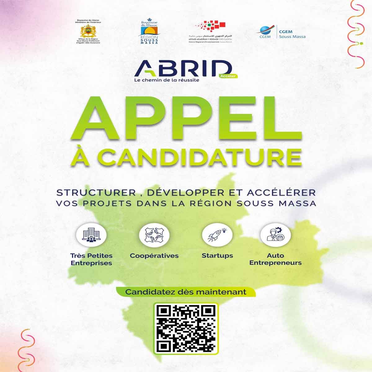Appel à candidatures : programme ABRID Accélération Souss Massa l Start-up.ma